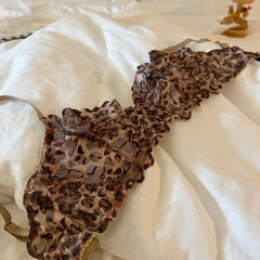 French Sexy Thin Leopard Print Transparent Lingerie Comfortable Underwear