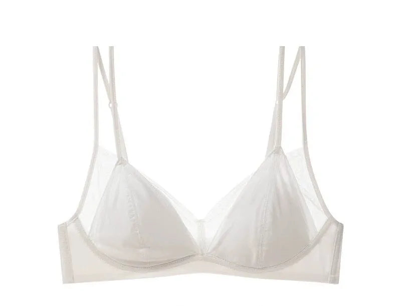French Style Mesh Thin Shoulder Strap Beauty Back Bra