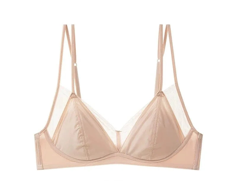 French Style Mesh Thin Shoulder Strap Beauty Back Bra