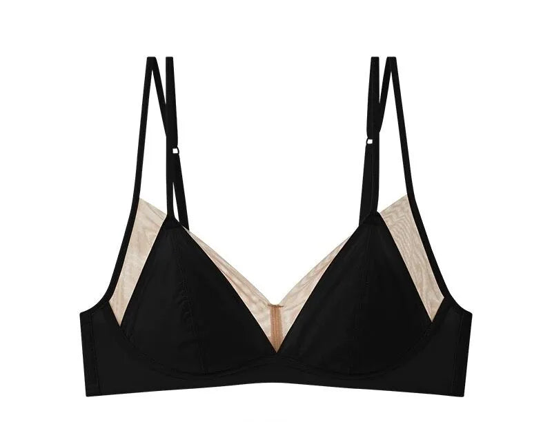 French Style Mesh Thin Shoulder Strap Beauty Back Bra