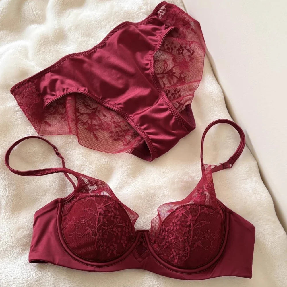 French Thin Cup Push Up Bra Set