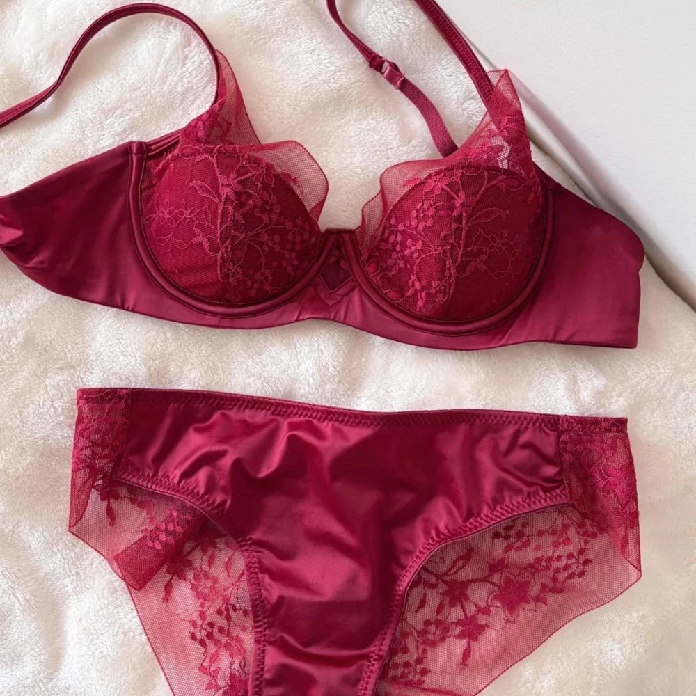 French Thin Cup Push Up Bra Set