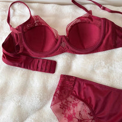 French Thin Cup Push Up Bra Set