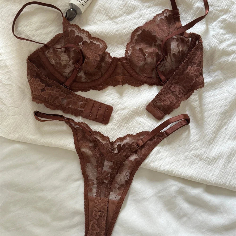 French Ultra Thin Button Decoration Underwear