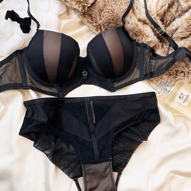 Gathering show large lingerie see-through sexy mesh Underwear