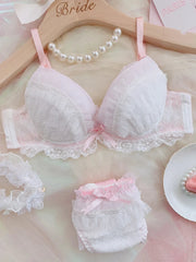 Girls Lace Bra Pnanty Set