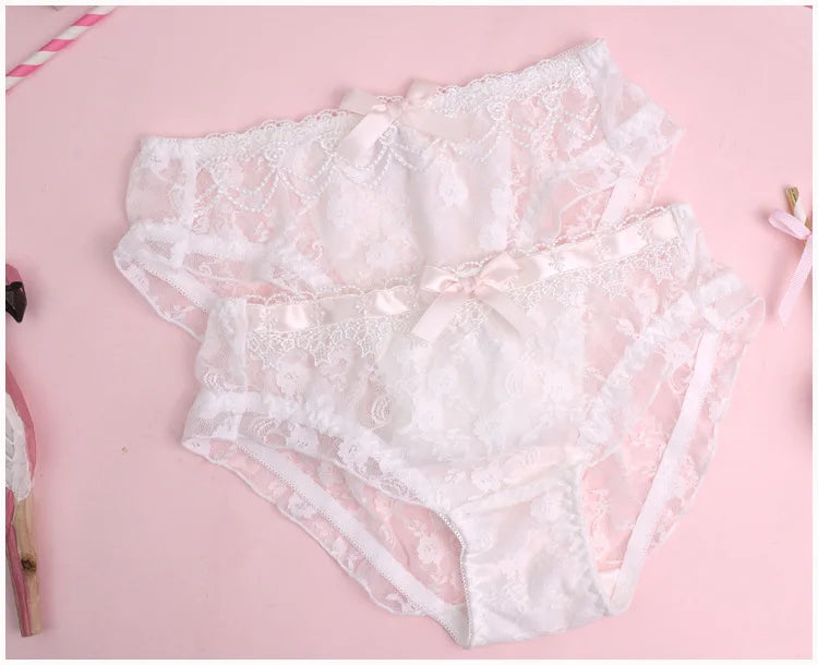 Girls water soluble lace thin section lingerie comfortable gather bra Set