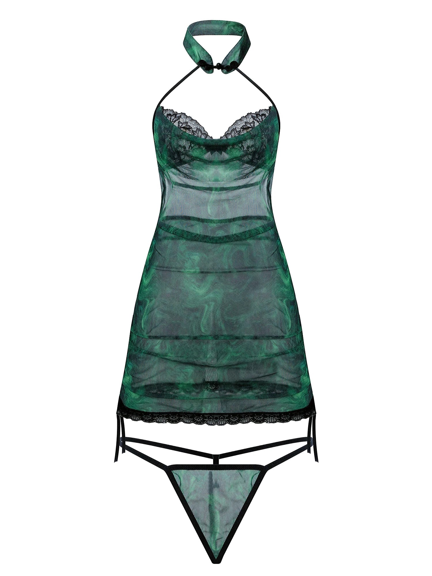Green Lace Cheongsam Set