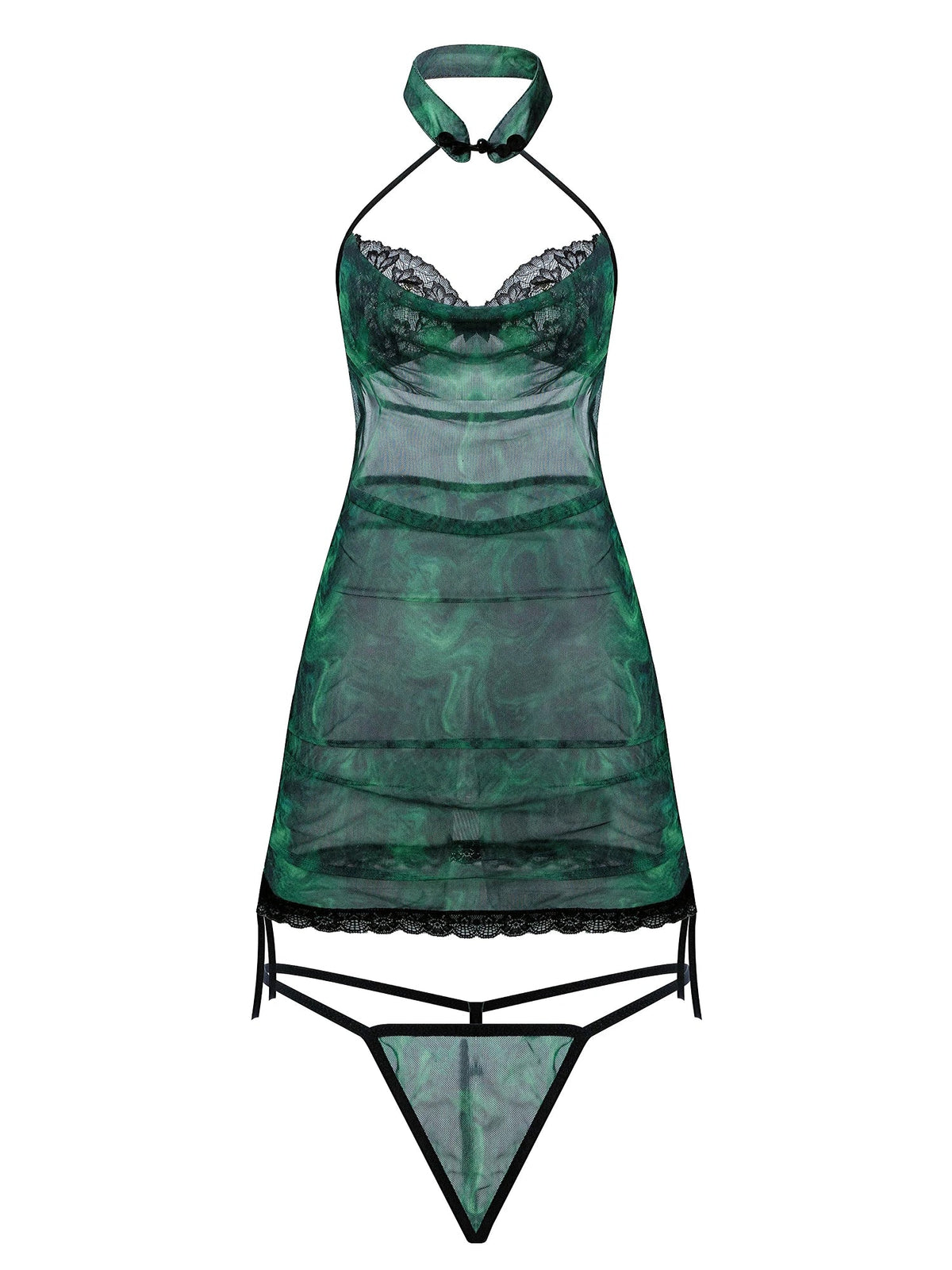 Green Lace Cheongsam Set