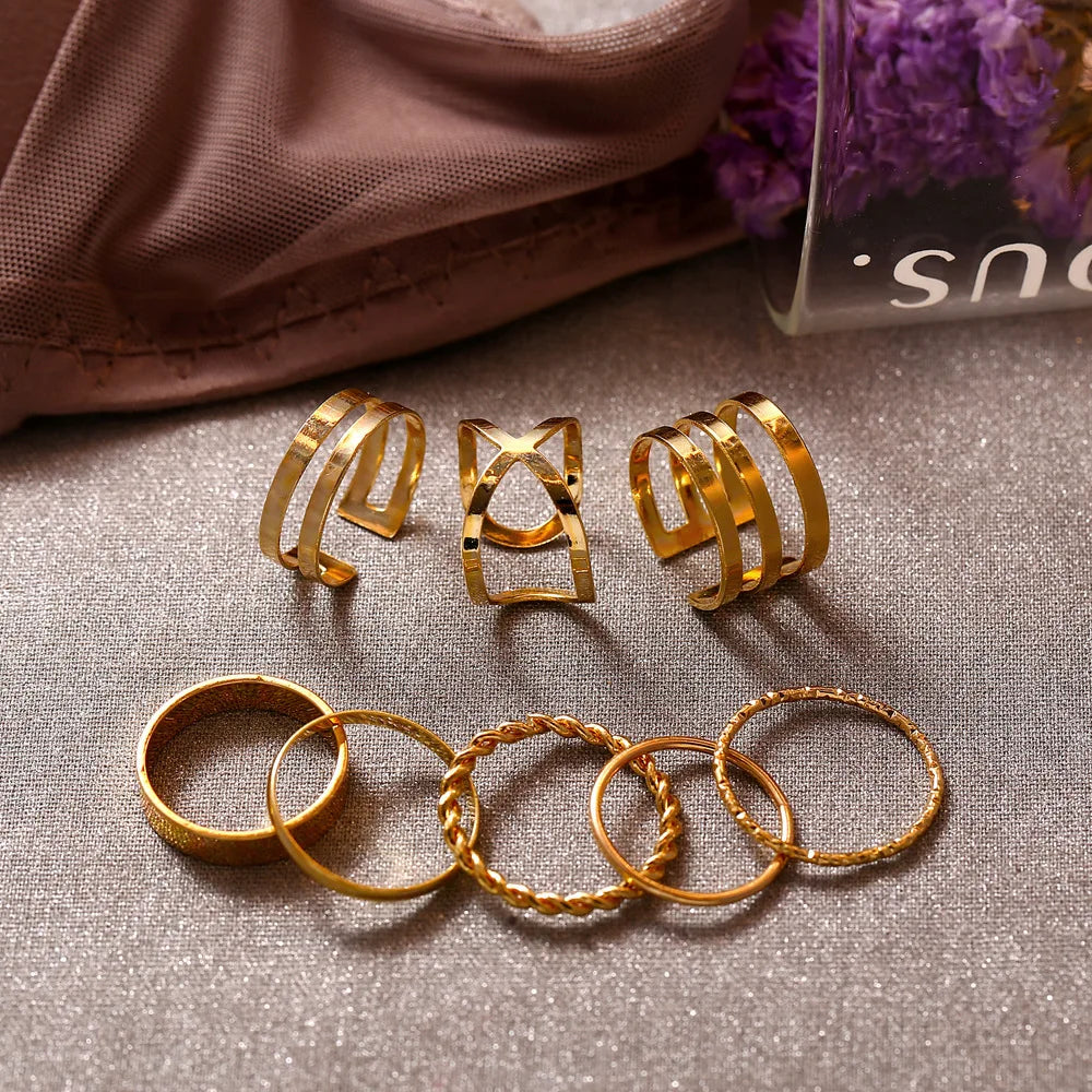 The Tide Cool Ring Set Korean Ring Ring Net Red Jewelry Not Fade Color Ring Cold Wind Hip Hop Index Finger Ring