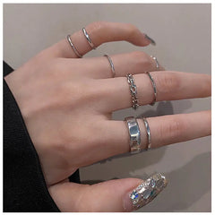 The Tide Cool Ring Set Korean Ring Ring Net Red Jewelry Not Fade Color Ring Cold Wind Hip Hop Index Finger Ring