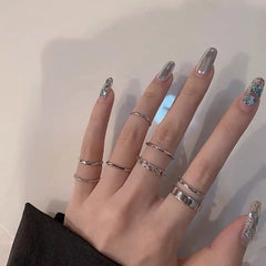 The Tide Cool Ring Set Korean Ring Ring Net Red Jewelry Not Fade Color Ring Cold Wind Hip Hop Index Finger Ring