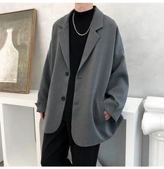 British-style Blazers Leisure Trendy Loose Suit Jackets Male Retro Daily Ins Streetwear All-match Simple Korean Suit-tops