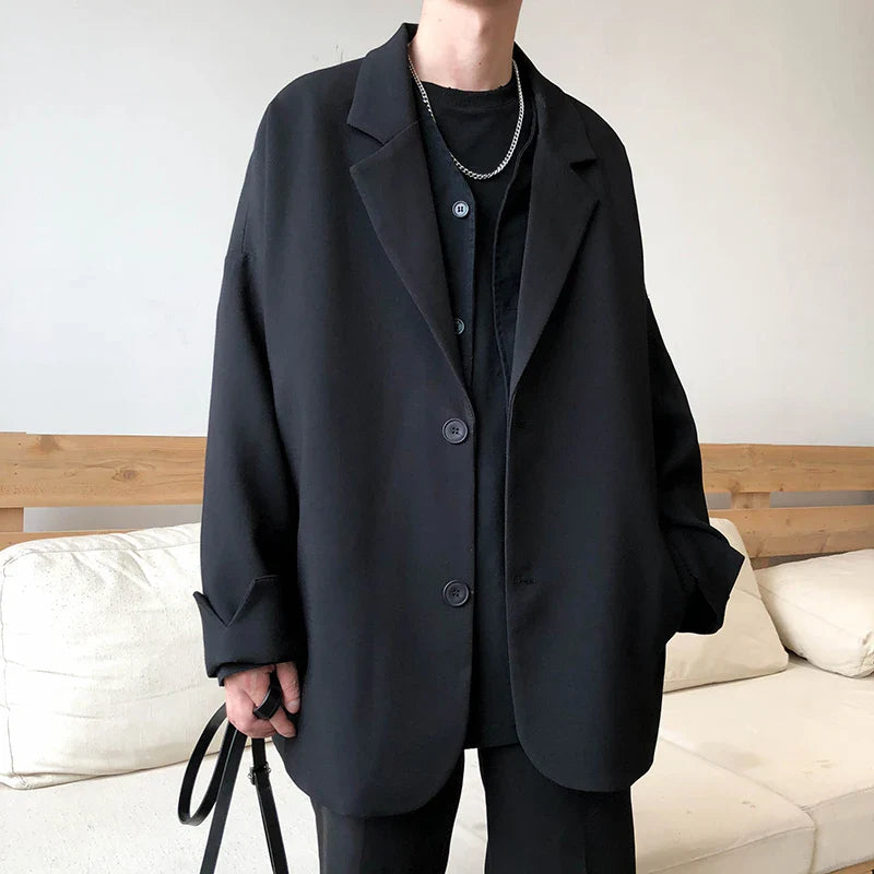 British-style Blazers Leisure Trendy Loose Suit Jackets Male Retro Daily Ins Streetwear All-match Simple Korean Suit-tops