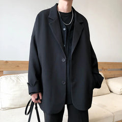 British-style Blazers Leisure Trendy Loose Suit Jackets Male Retro Daily Ins Streetwear All-match Simple Korean Suit-tops