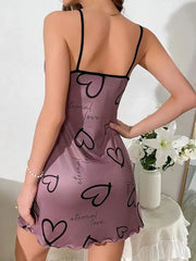 Heart & Letter Print NightDress