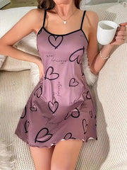 Heart & Letter Print NightDress