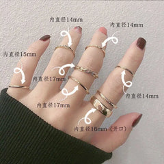 The Tide Cool Ring Set Korean Ring Ring Net Red Jewelry Not Fade Color Ring Cold Wind Hip Hop Index Finger Ring