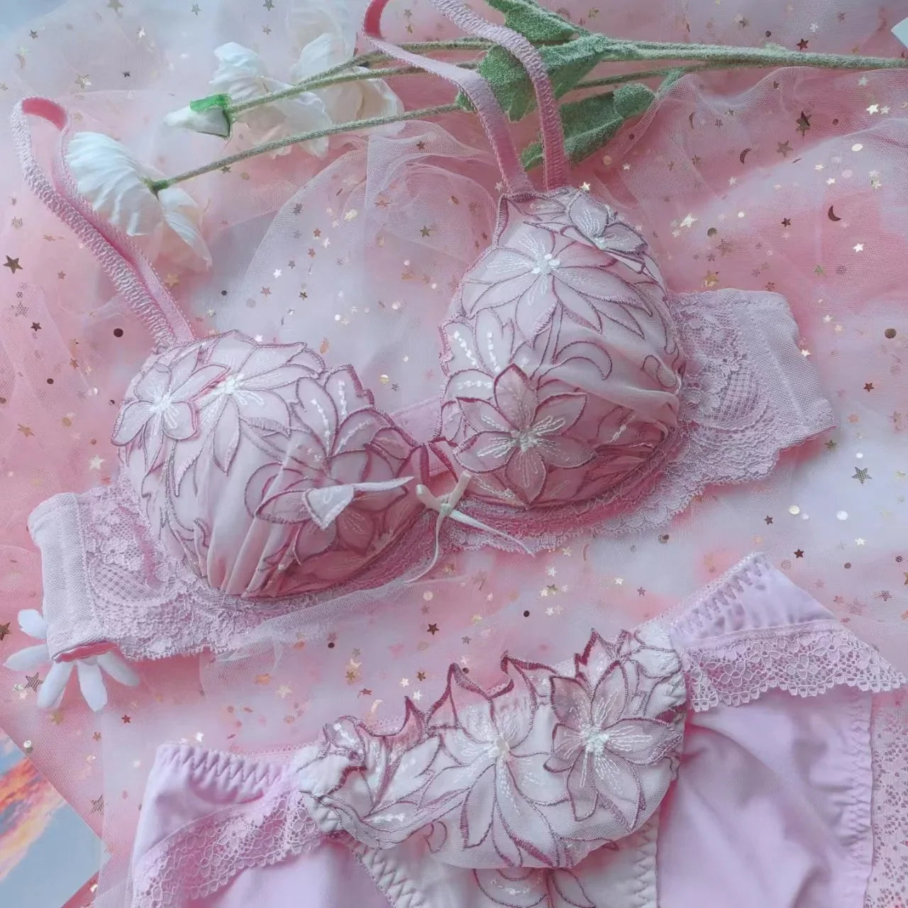 Home low flower side collection gathered Underwear