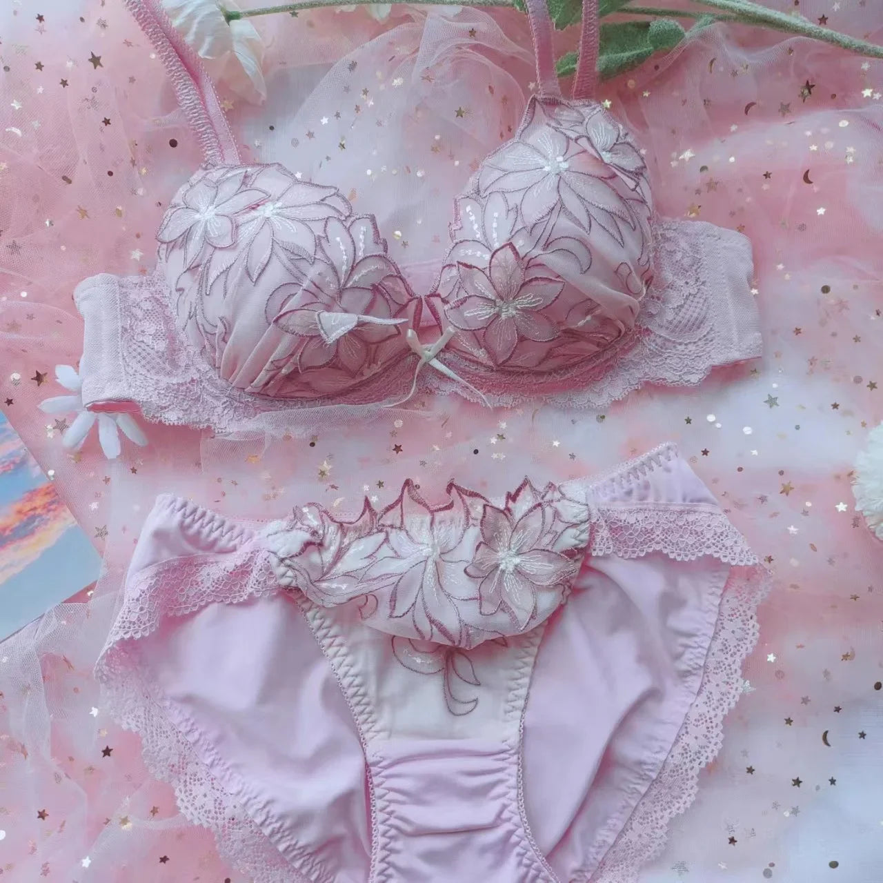 Home low flower side collection gathered Underwear