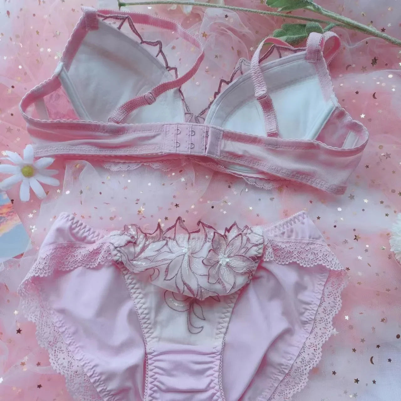 Home low flower side collection gathered Underwear