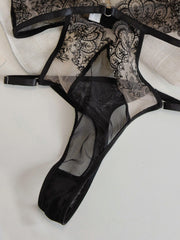 Irresistible Sensual Heavy Embroidery Petal Cutout Lingerie Set