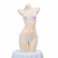 Japanese Anime Kawaii Cat Paw Micro Bikini Set