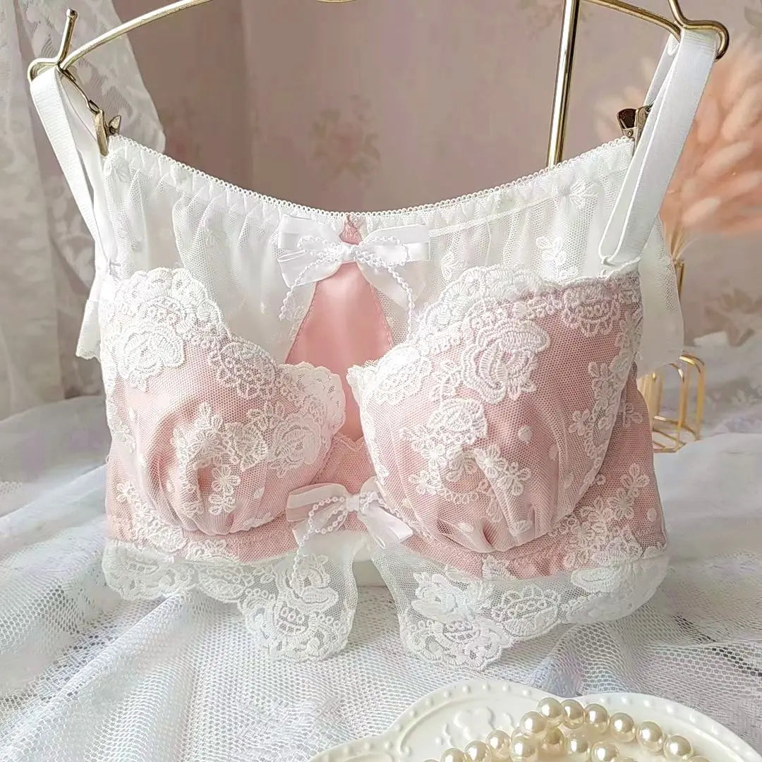 Japanese delicate court embroidery lingerie breifs suit thin cups girls students gathered sexy Underwear