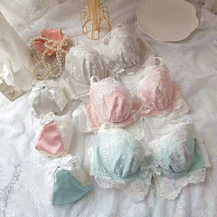 Japanese delicate court embroidery lingerie breifs suit thin cups girls students gathered sexy Underwear