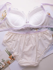 Japanese-style sweet thin embroidered lingerie set