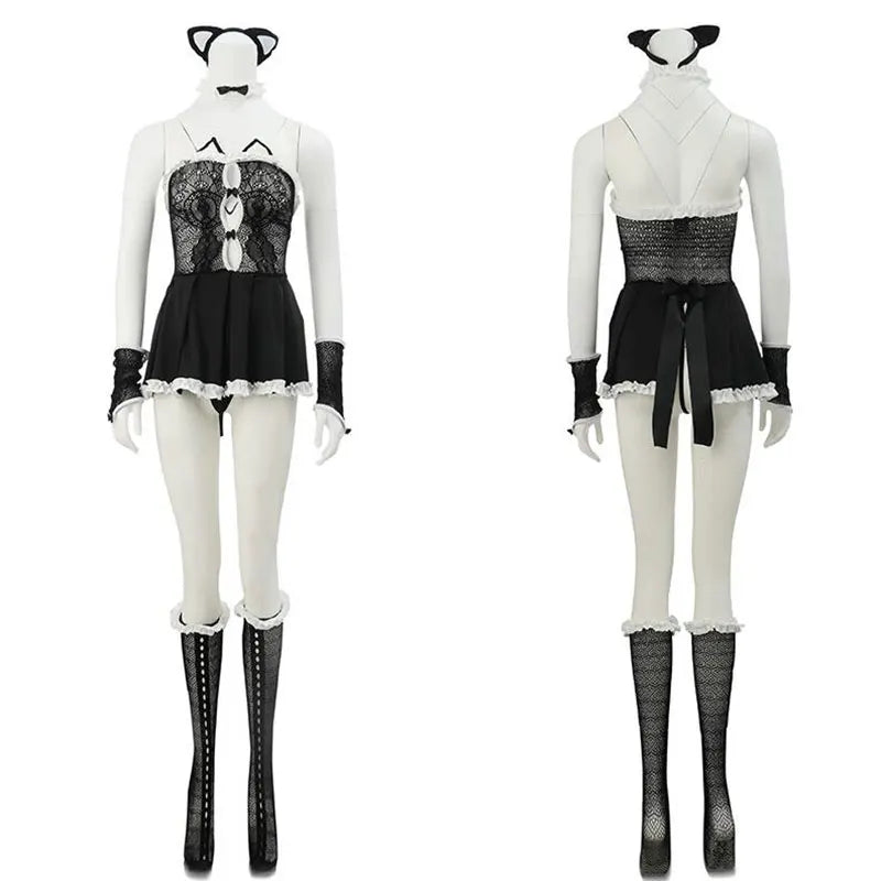 Kawaii Girls Black Night Dress