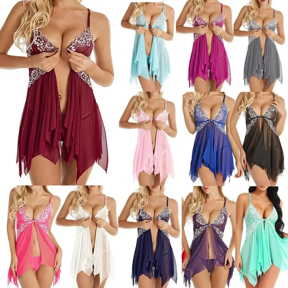 Lace Front Closure Sleepwear Women Sexy Lingerie