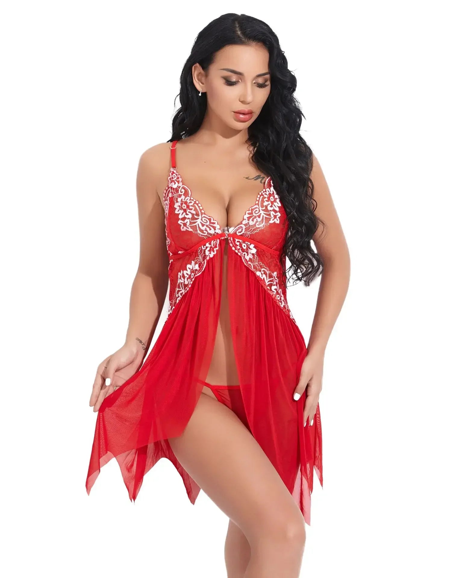 Lace Front Closure Sleepwear Women Sexy Lingerie