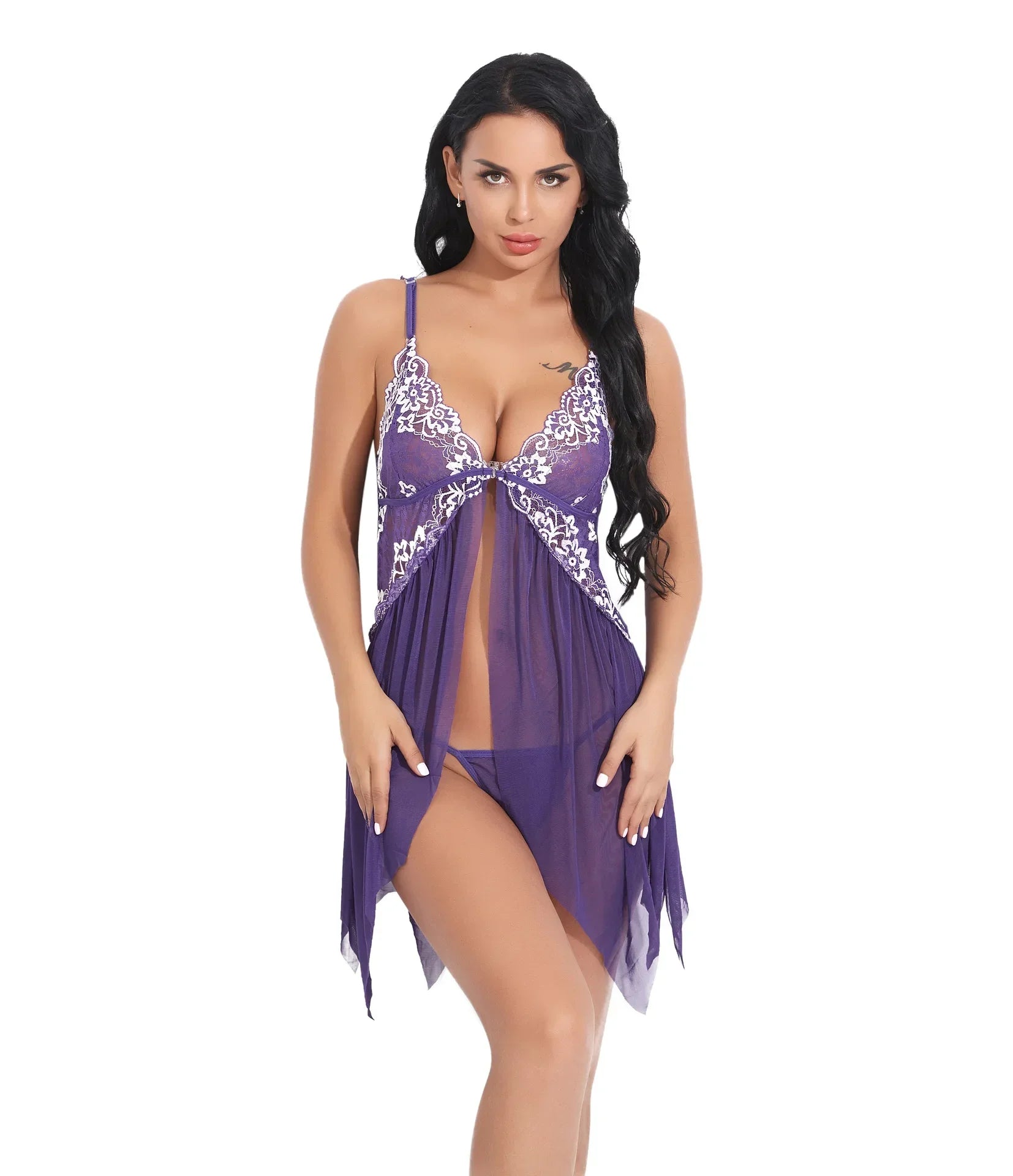 Lace Front Closure Sleepwear Women Sexy Lingerie
