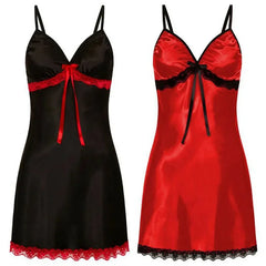 Lace Silk Satin Sleepwear Women Sexy Lingerie Night Dress