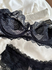 Lace Women's Thin Bra underwire Push Up Lingerie Lift & Gathering Bra Set