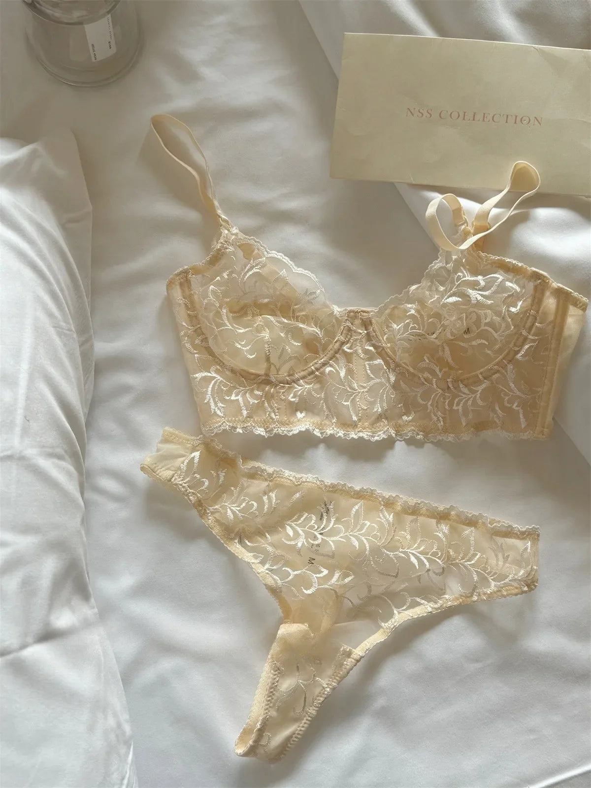 Lace champagne color cup Underwear