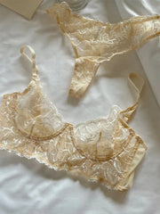 Lace champagne color cup Underwear