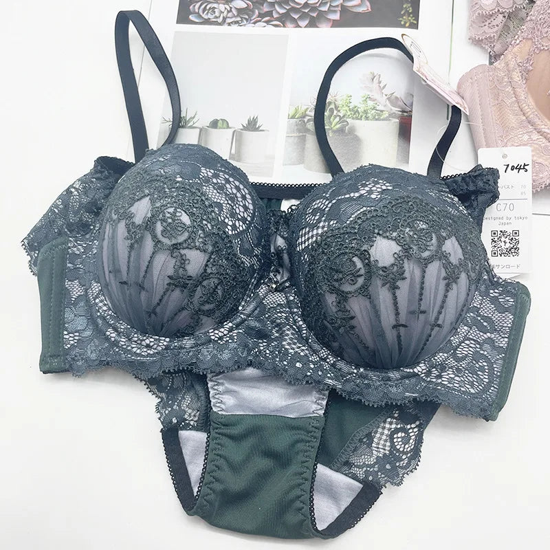 Lace mesh women's lingerie Set