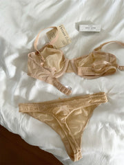 Large breast ultra-thin lingerie lace gathered Underwear