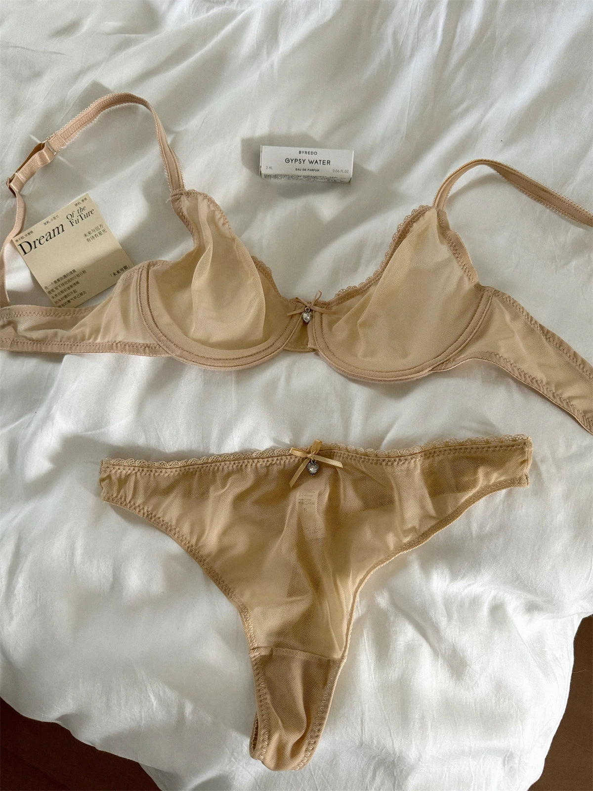 Large breast ultra-thin lingerie lace gathered Underwear