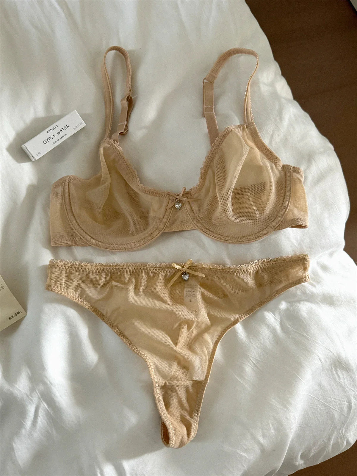 Large breast ultra-thin lingerie lace gathered Underwear