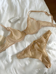 Large breast ultra-thin lingerie lace gathered Underwear