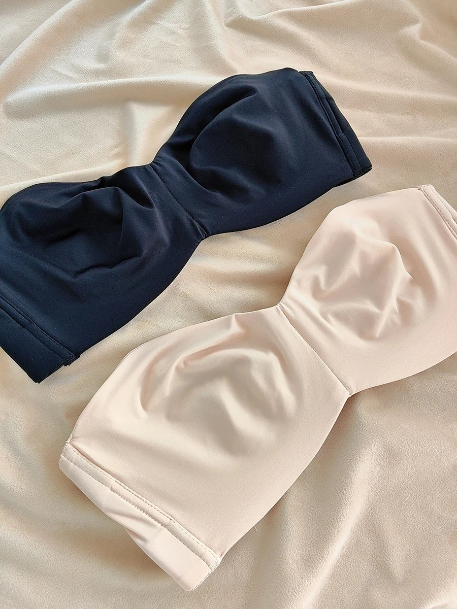 Large lingerie ultra-thin half-cup bra non-slip bustier type large breasts show small Underwear