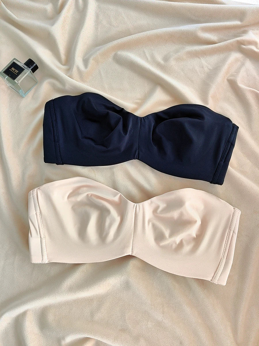 Large lingerie ultra-thin half-cup bra non-slip bustier type large breasts show small Underwear