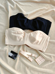Large lingerie ultra-thin half-cup bra non-slip bustier type large breasts show small Underwear