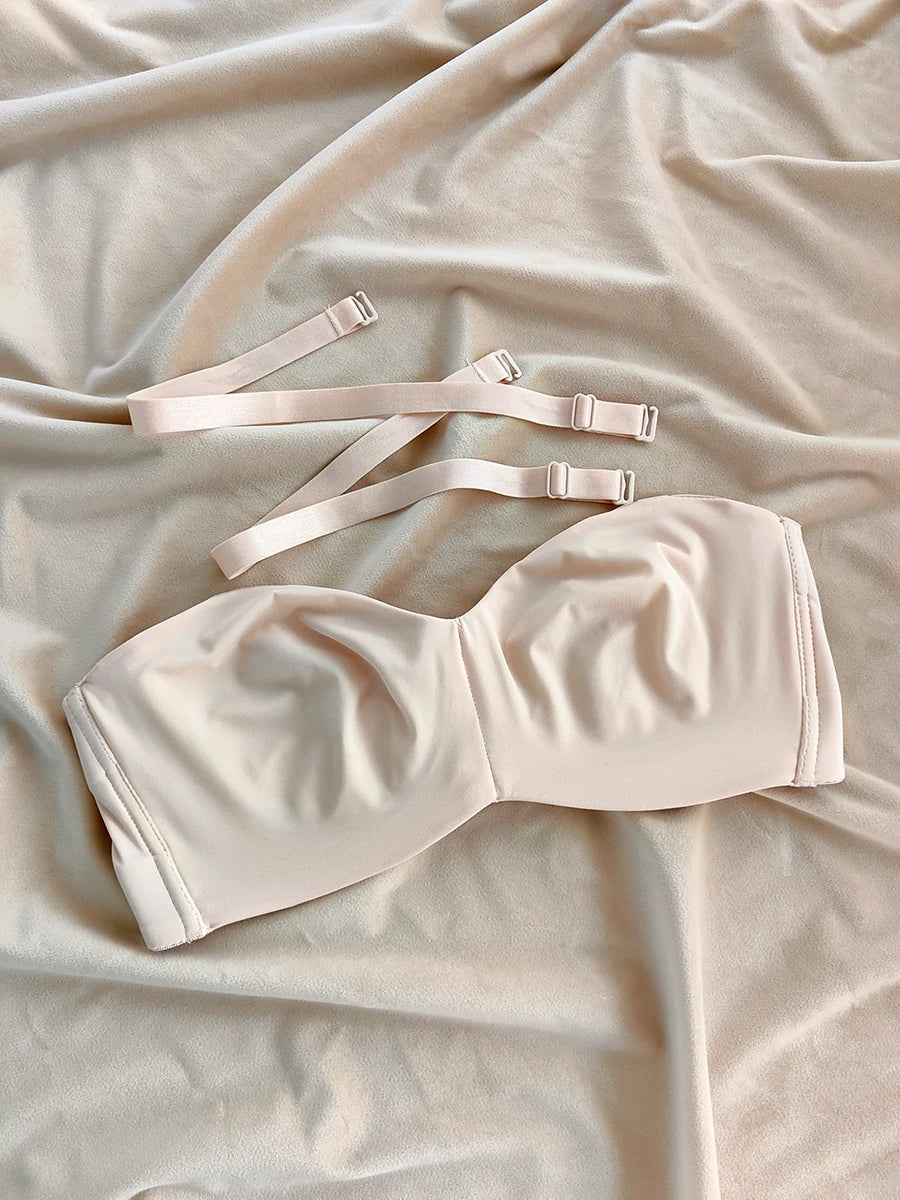 Large lingerie ultra-thin half-cup bra non-slip bustier type large breasts show small Underwear