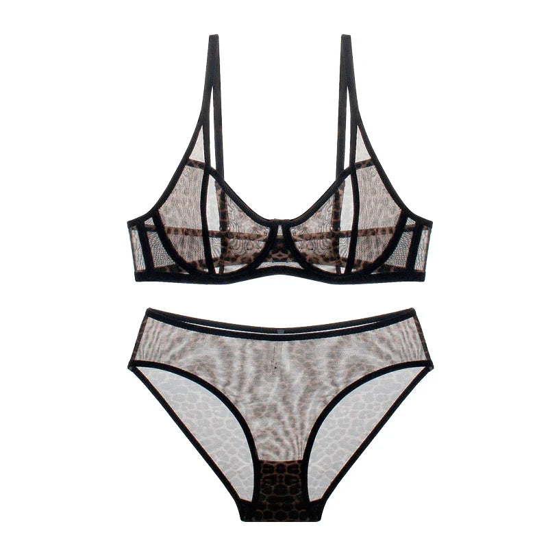Leopard Niche Mesh Lingerie Thin Underwear