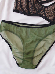 Leopard Niche Mesh Lingerie Thin Underwear