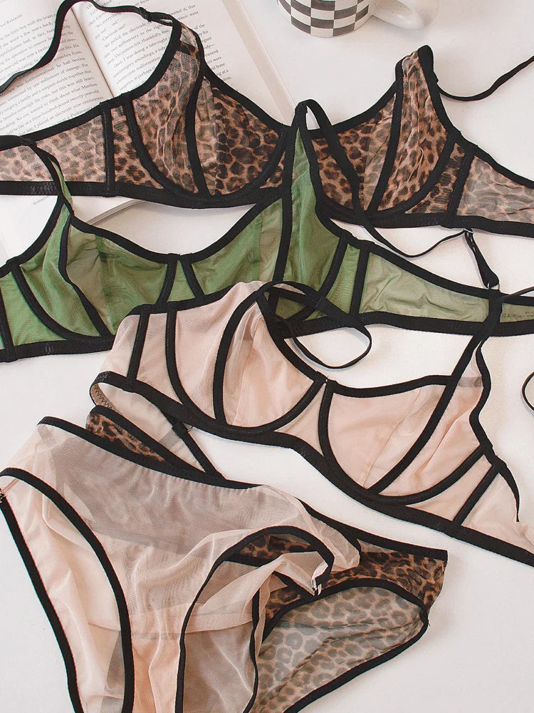 Leopard Niche Mesh Lingerie Thin Underwear